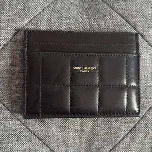 Saint Laurent Quilted Black Leather Card Holder